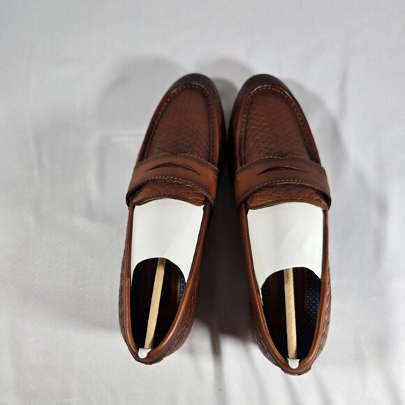 Vince Camuto Mens Garwin Brown Cognac Leather Loafers Size 8.5 VY-GARWIN - Picture 8 of 11